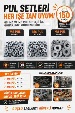 150PARCA PUL SETİ (M5 M6 M8)