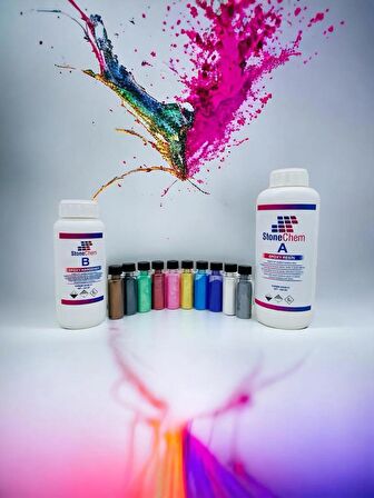 Epoxy Ultra Şeffaf 1,5 Kg Epoxy Sedefli Pigment 10 Adet 150 gr