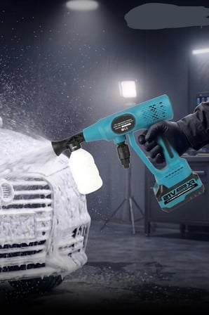 21V Çift Batarya 1500 mAh Yüksek Basınçlı Akülü Şarjlı Oto Araba Yıkama Makinesi