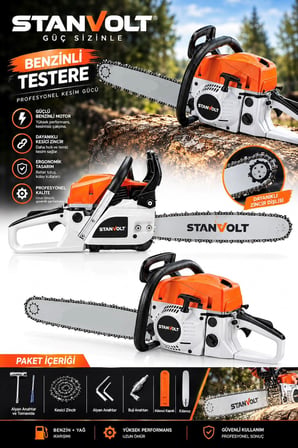52 Cc Benzinli Ağaç Odun Dal Kesme 45 Cm Testere PROFESYONEL