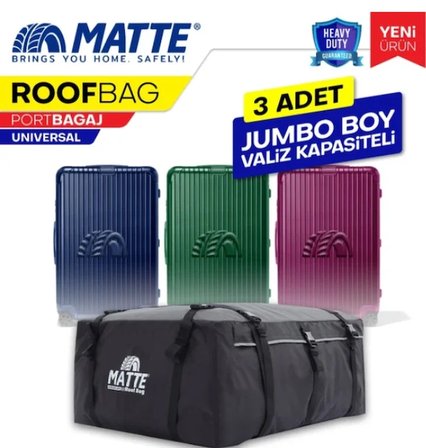 Matte Uyumlu Araç Tavan Çantası Portbagaj (350Lt)
