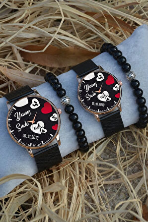 Çift Saatleri Sevgili Saatleri Kalpler Isim Ve Tarih Yazılı Çift Kol Saatleri