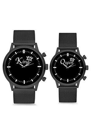 Çift Saatleri Sevgili Saati Siyah King Queen Çift Kol Saati