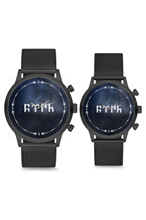 Çift Saatleri Sevgili Saati Siyah Sade Kadran Göktürk Çift Kol Saati