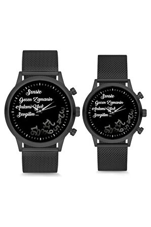 Çift Saatleri Sevgili Saati Siyah Sensiz Geçen Zamanın Anlamı Yok Çift Kol Saati