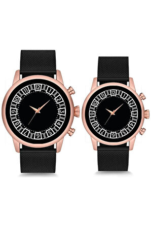 Çift Saatleri Sevgili Saati Sade Beyaz Kadran Çift Kol Saati