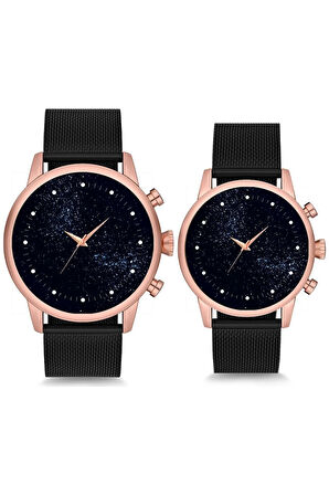 Çift Saatleri Sevgili Saati Sade Gece Tasarım Çift Kol Saati
