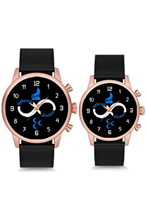 Çift Saatleri Sevgili Saati Bozkurt İsimli ve Tarihli Çift Kol Saatleri