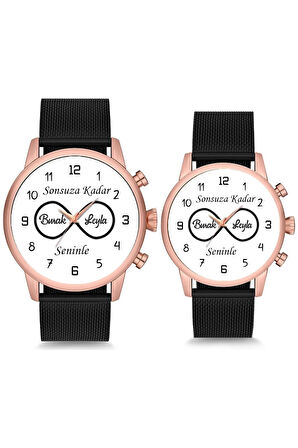 Çift Saatleri Sevgili Saati Sonsuza Kadar Sonsuzluk İsimli ve Tarihli Çift Kol Saatleri