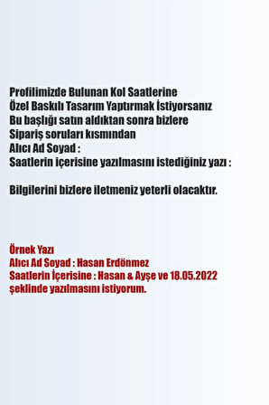 Çift Saatleri Kol Saati Özel Tasarım