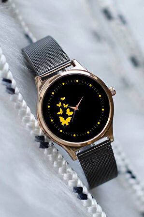 Kadın Kol Saati Sarı Kelebekler Kol Saati