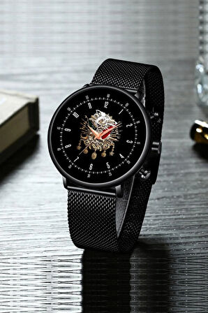 Osmanlı Tuğrası Siyah Erkek Kol Saati