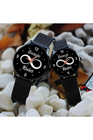 Çift Saatleri Sevgili Saati Sonsuza Kadar Siyah Çift Kol Saati Sevgililer Günü Hediyesi