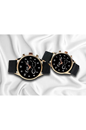 Çift Saatleri Sevgili Saati Ömür Boyu Siyah Hasır Çift Kol Saati Sevgililer Günü Hediyesi