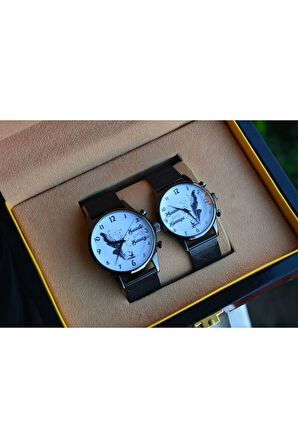 Çift Saatleri Seninle Sonsuza Sevgili Çift Kol Saati