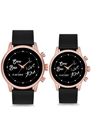I Love You İsimli ve Tarihli Sevgili Çift Kol Saatleri