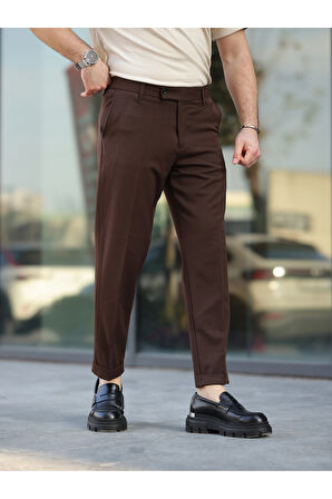 ERKEK PREMİUM DUBLE PAÇA BEL DESTEKLİ KUMAŞ PANTOLON