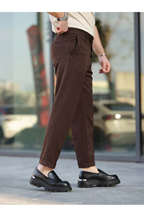 ERKEK PREMİUM DUBLE PAÇA BEL DESTEKLİ KUMAŞ PANTOLON