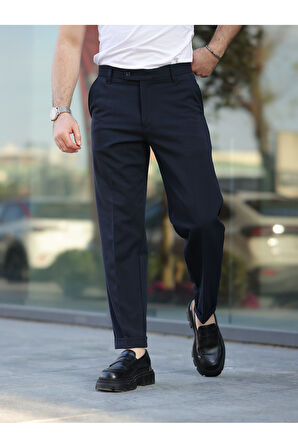 ERKEK PREMİUM DUBLE PAÇA BEL DESTEKLİ KUMAŞ PANTOLON
