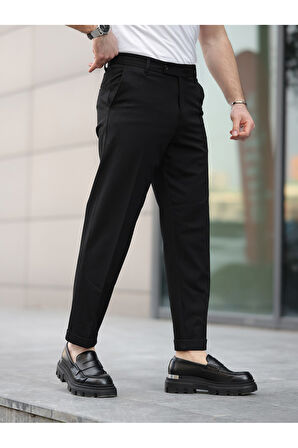 ERKEK PREMİUM DUBLE PAÇA BEL DESTEKLİ KUMAŞ PANTOLON