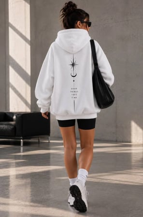 stylingpark Kapişonlu Cepli Fermuarlı Baskılı Oversize Sweatshirt