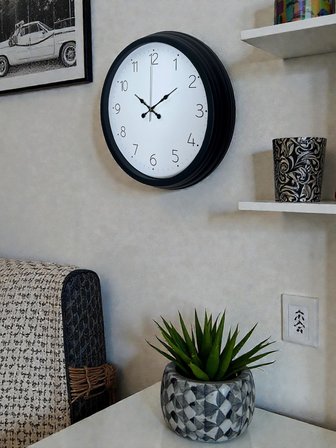 Pure Time Black 40 Cm Metal Duvar Saati