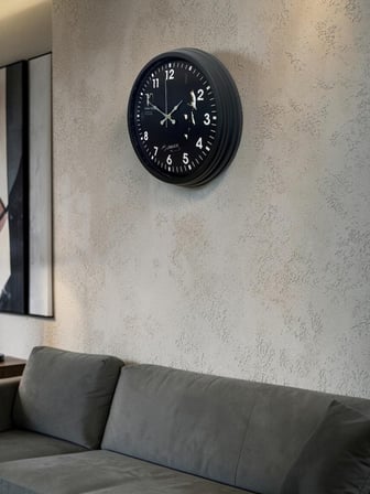 Siyah 40 Cm Metal Atatürk Seri Duvar Saati