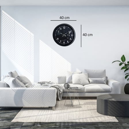Siyah 40 Cm Metal Atatürk Seri Duvar Saati