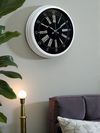 Elegance White 40 Cm Metal Duvar Saati