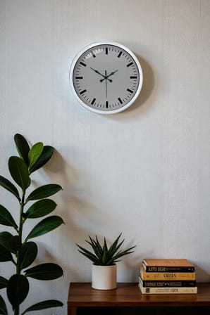 40 Cm Metal  Beyaz Modern Duvar Saati