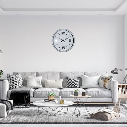 Beyaz Modern Prestij 52 Cm Metal Duvar Saati