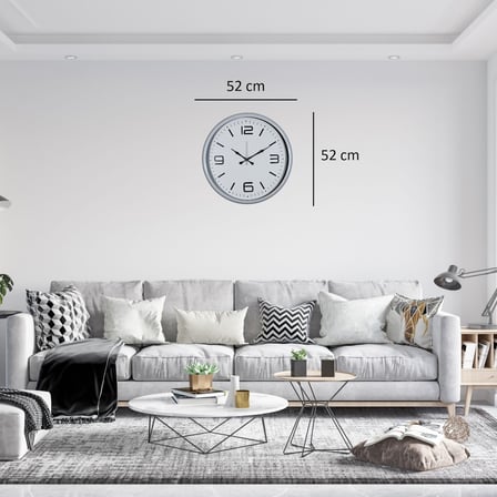 Beyaz Modern Prestij 52 Cm Metal Duvar Saati