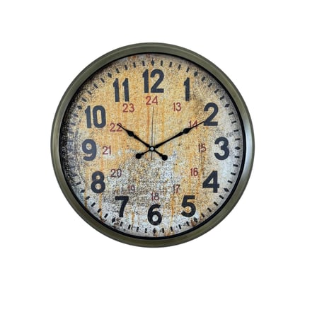 Eskitme Nostaljik Tasarım 52 Cm Metal Duvar Saati