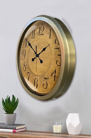 52 cm Eskitme Metal Retro Duvar Saati