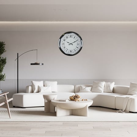 Krom Modern Desenli 52 x 52 Cm Duvar Saati