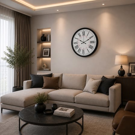 Premium Siyah Roma 52 x 52 Cm Duvar Saati