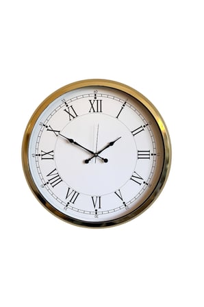 İhtişamlı Gold 52 Cm Metal Roma Rakamlı Lüks Duvar Saati