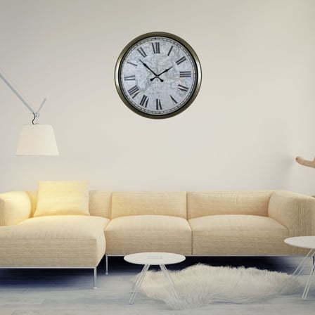 Eskitme Atlas 52 Cm Metal Roma Duvar Saati