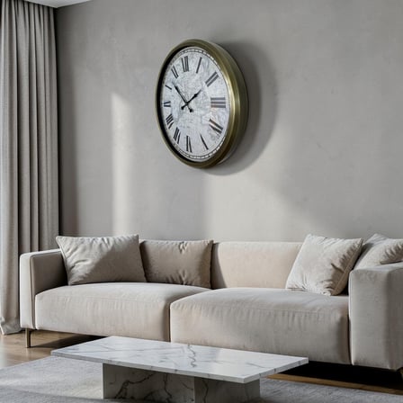 Eskitme Atlas 52 Cm Metal Roma Duvar Saati