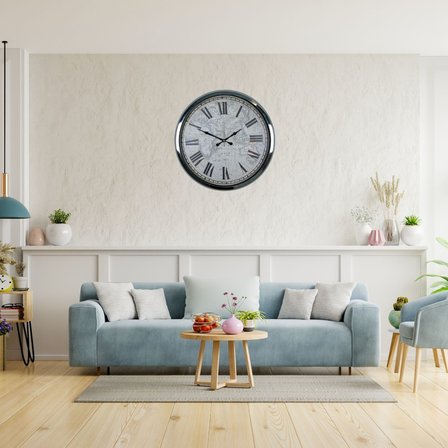 Krom Imperium 52 Cm Metal Dünya Haritası Duvar Saati