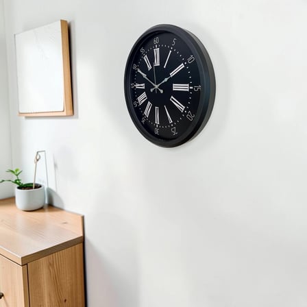 Siyah Noir Imperium 52 Cm Metal Duvar Saati