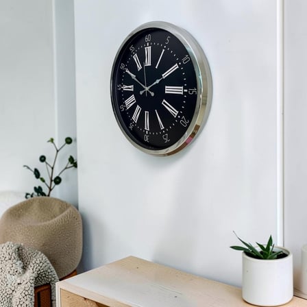 Krom Vıctoria 52 Cm Metal Duvar Saati