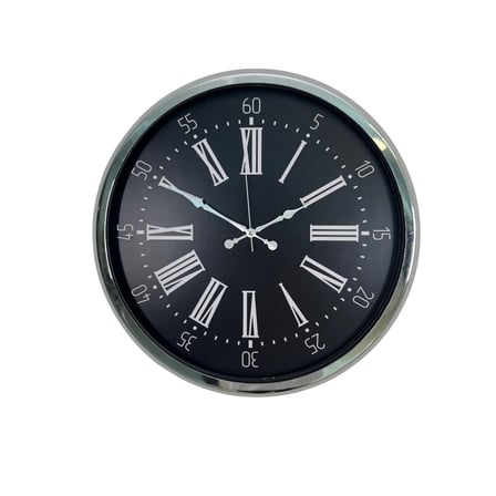 Krom Vıctoria 52 Cm Metal Duvar Saati