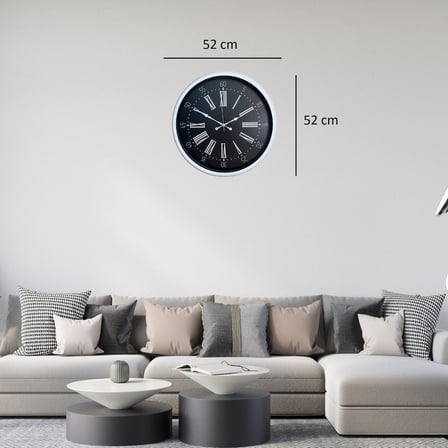 Beyaz Elegant Tasarım 52 Cm Metal Duvar Saati