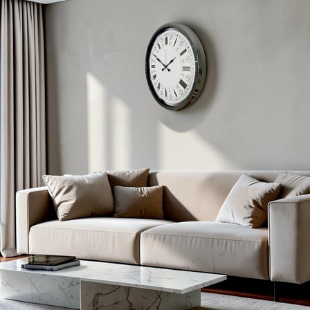 Krom Majestic 52 Cm Metal Duvar Saati