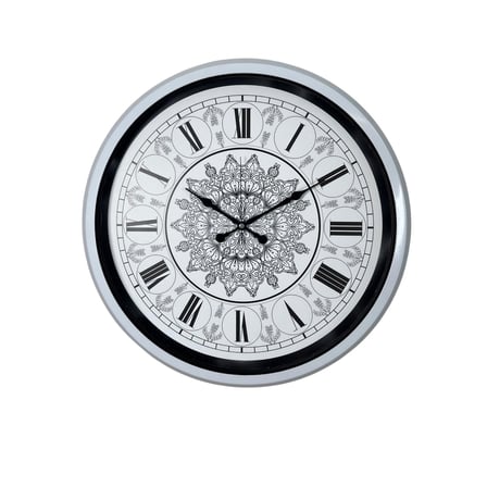 Beyaz 52 Cm Metal Mandala Desenli Tasarım Duvar Saati
