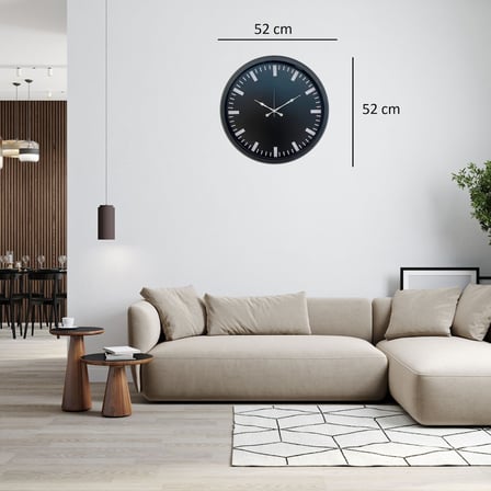 Siyah Sade & Şık 52 Cm Duvar Saati