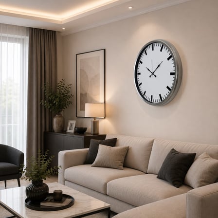 Krom Pure Simple Desenli 52 x 52 Cm Duvar Saati