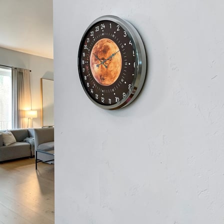 Krom Gezegen 24 Saat Göstergeli Duvar Saati