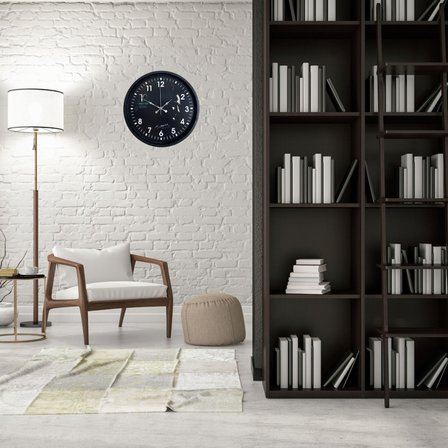 Atatürk Tasarımlı Siyah 36 Cm Premium Duvar Saati
